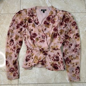 Express Rose Blouse with Gold Accents